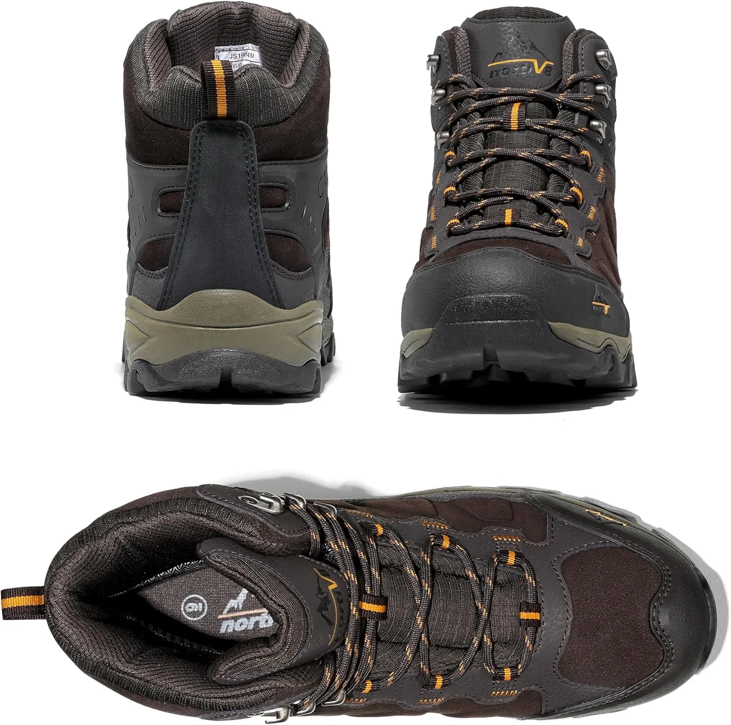 NORTIV 8 Men's Waterproof Hiking Boots Outdoor Mid Trekking Lightweight Mountaineering Shoes Paladin