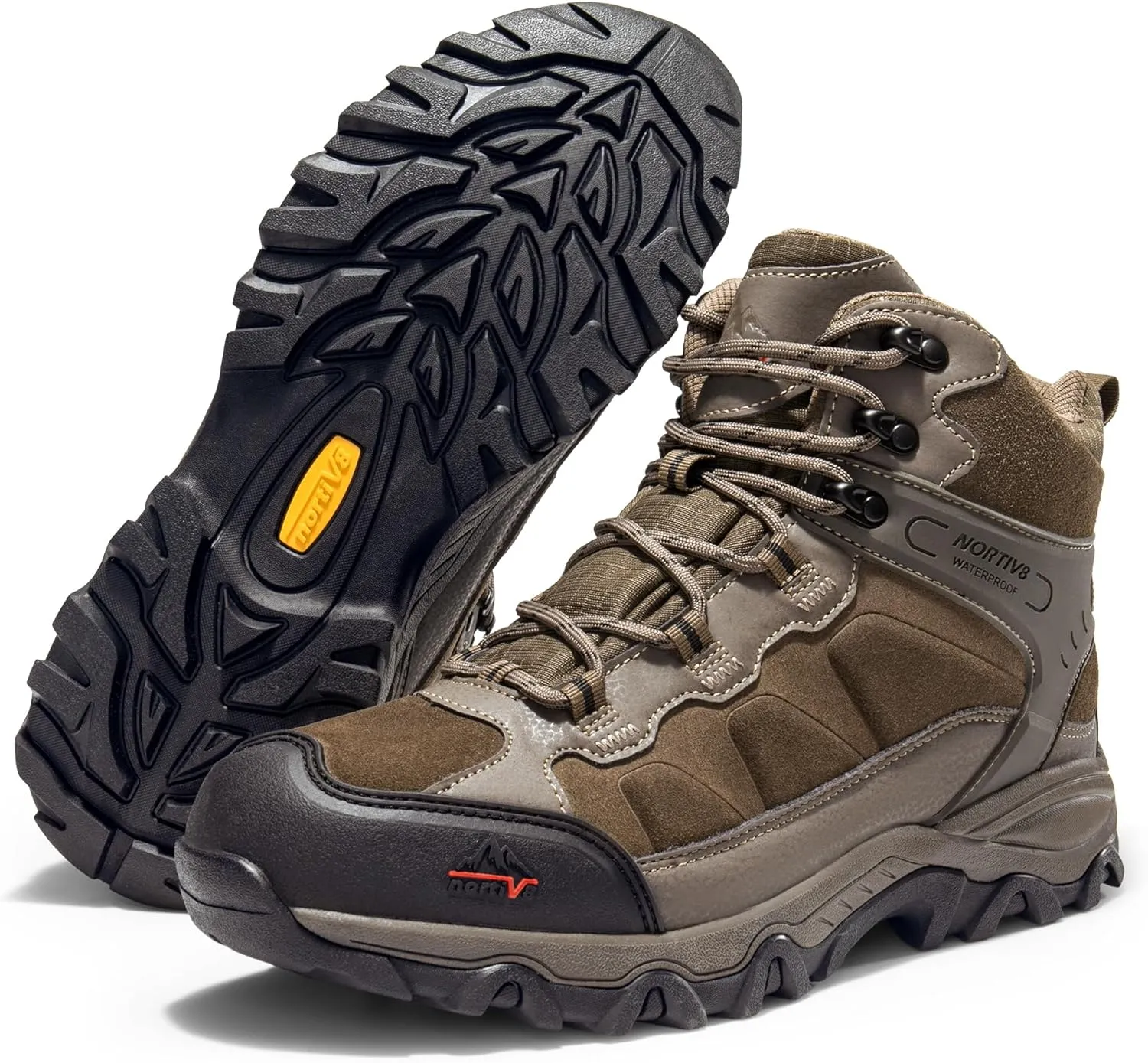 NORTIV 8 Men's Waterproof Hiking Boots Outdoor Mid Trekking Lightweight Mountaineering Shoes Paladin