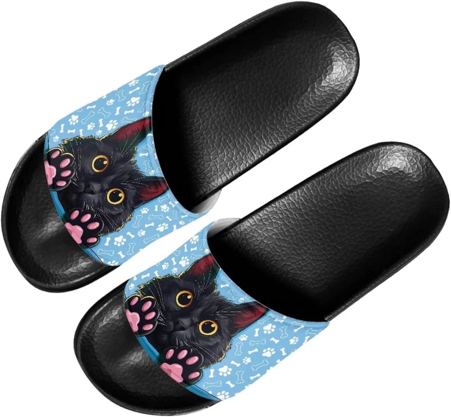 Novelty Animals Pattern Women's Slide Sandals, Casual Soft Sole Open Toe Non-Slip Single Band Slide Sandals