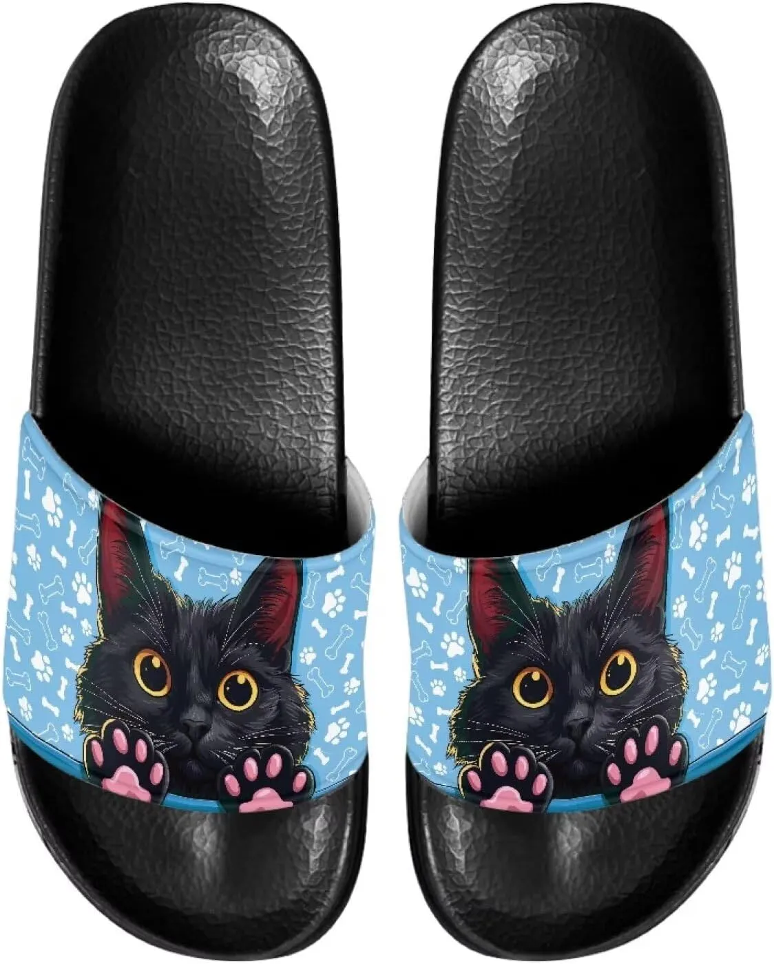 Novelty Animals Pattern Women's Slide Sandals, Casual Soft Sole Open Toe Non-Slip Single Band Slide Sandals