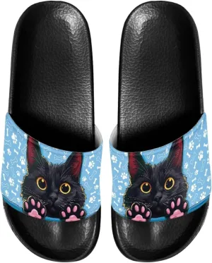 Novelty Animals Pattern Women's Slide Sandals, Casual Soft Sole Open Toe Non-Slip Single Band Slide Sandals