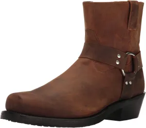 Old West Boots Men's Ankle Harness Leather Lined Motorcycle Boots