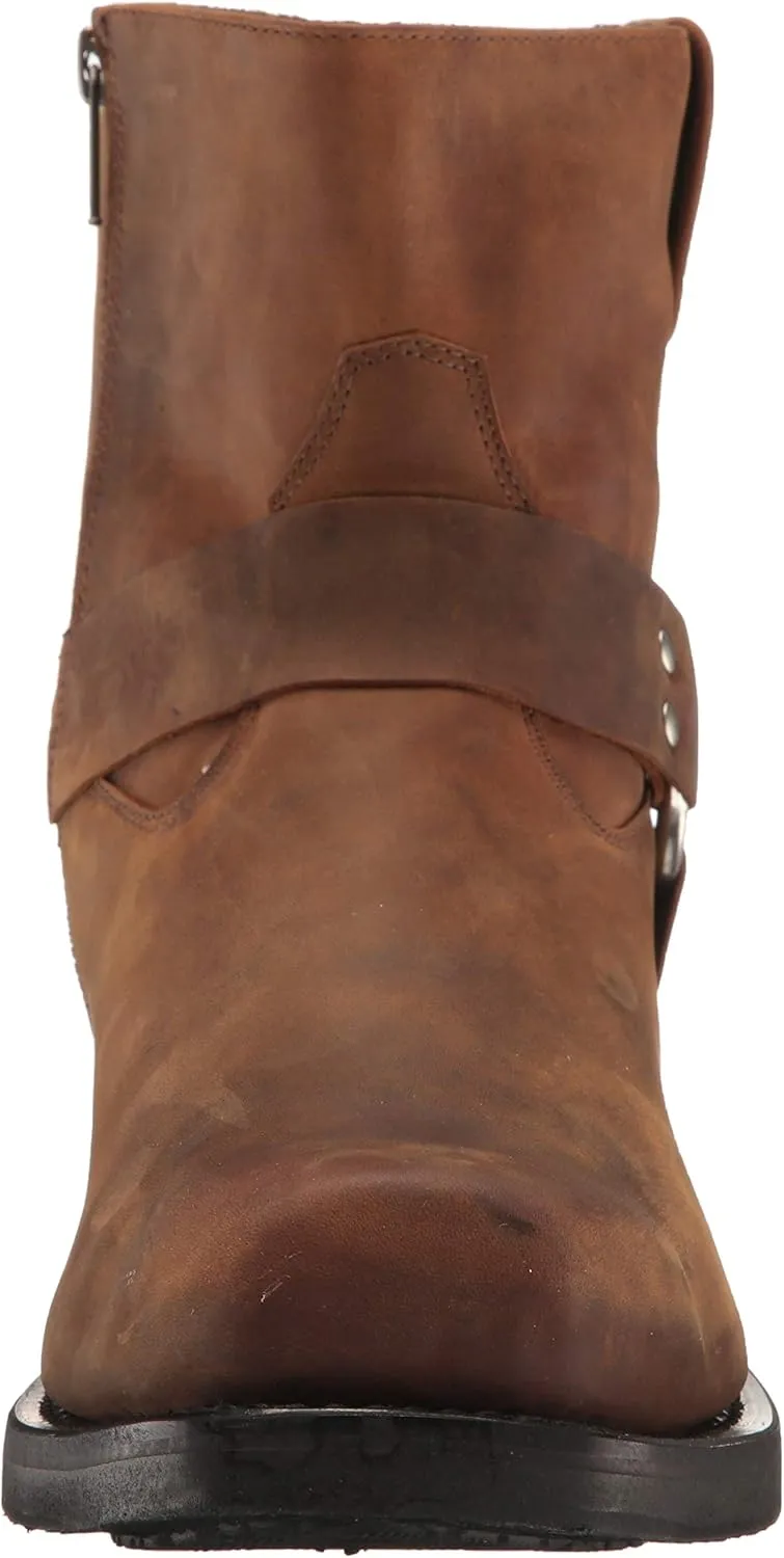 Old West Boots Men's Ankle Harness Leather Lined Motorcycle Boots