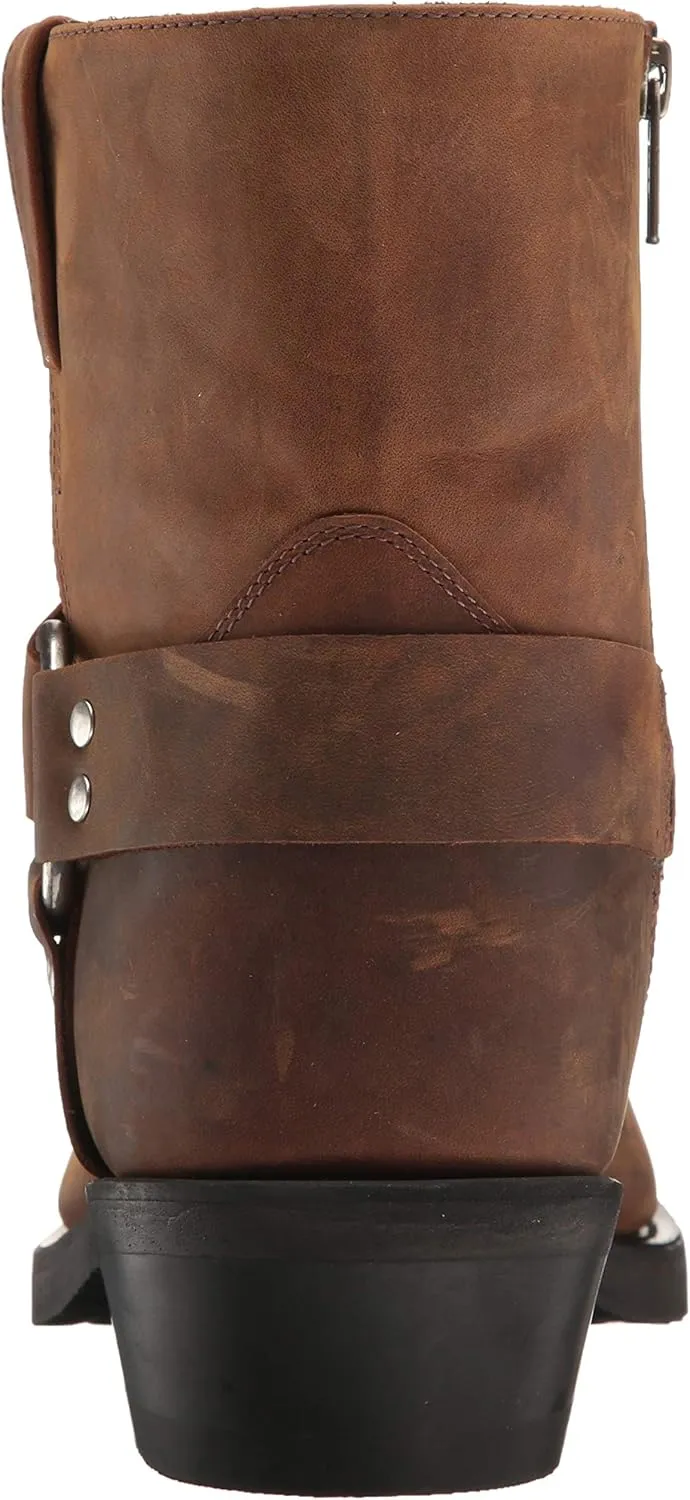 Old West Boots Men's Ankle Harness Leather Lined Motorcycle Boots