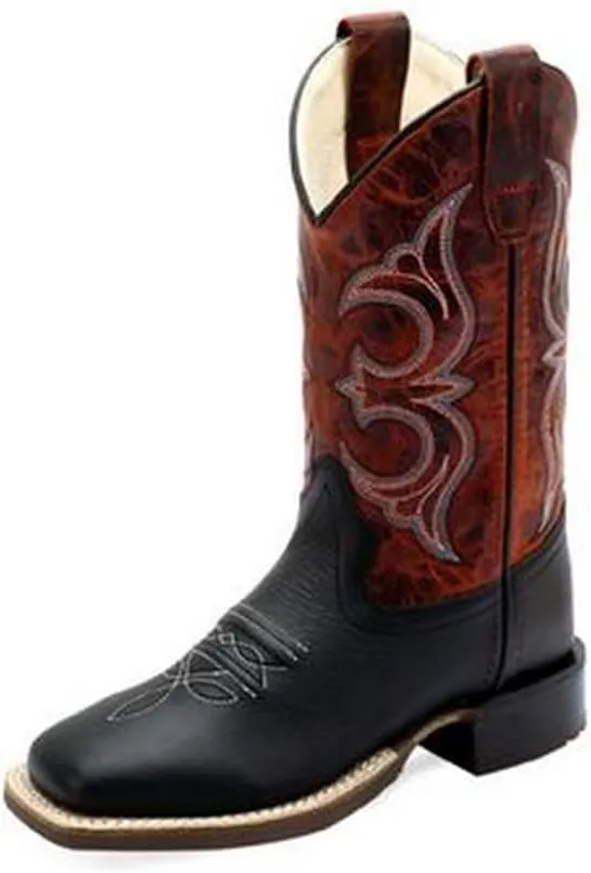 Old West Boots Unisex-Child Broad Square Toe (Toddler/Little Kid) Western Boot