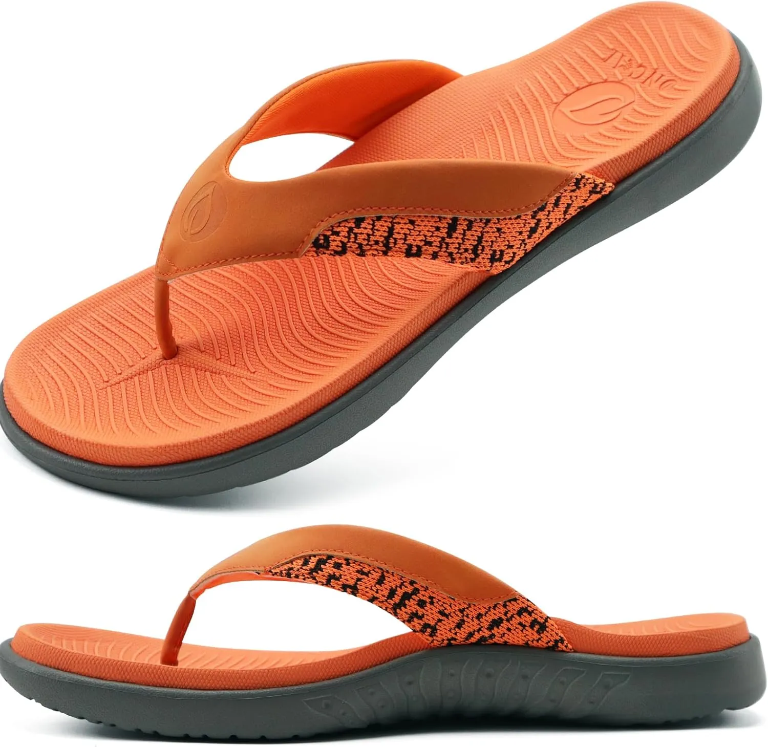 ONCAI Mens Flip Flop Open Toe Athletic Straps Orthotic Summer Plantar Fasciitis Sport Sandals with Soft Cushion Arch Support Size 7.5-15