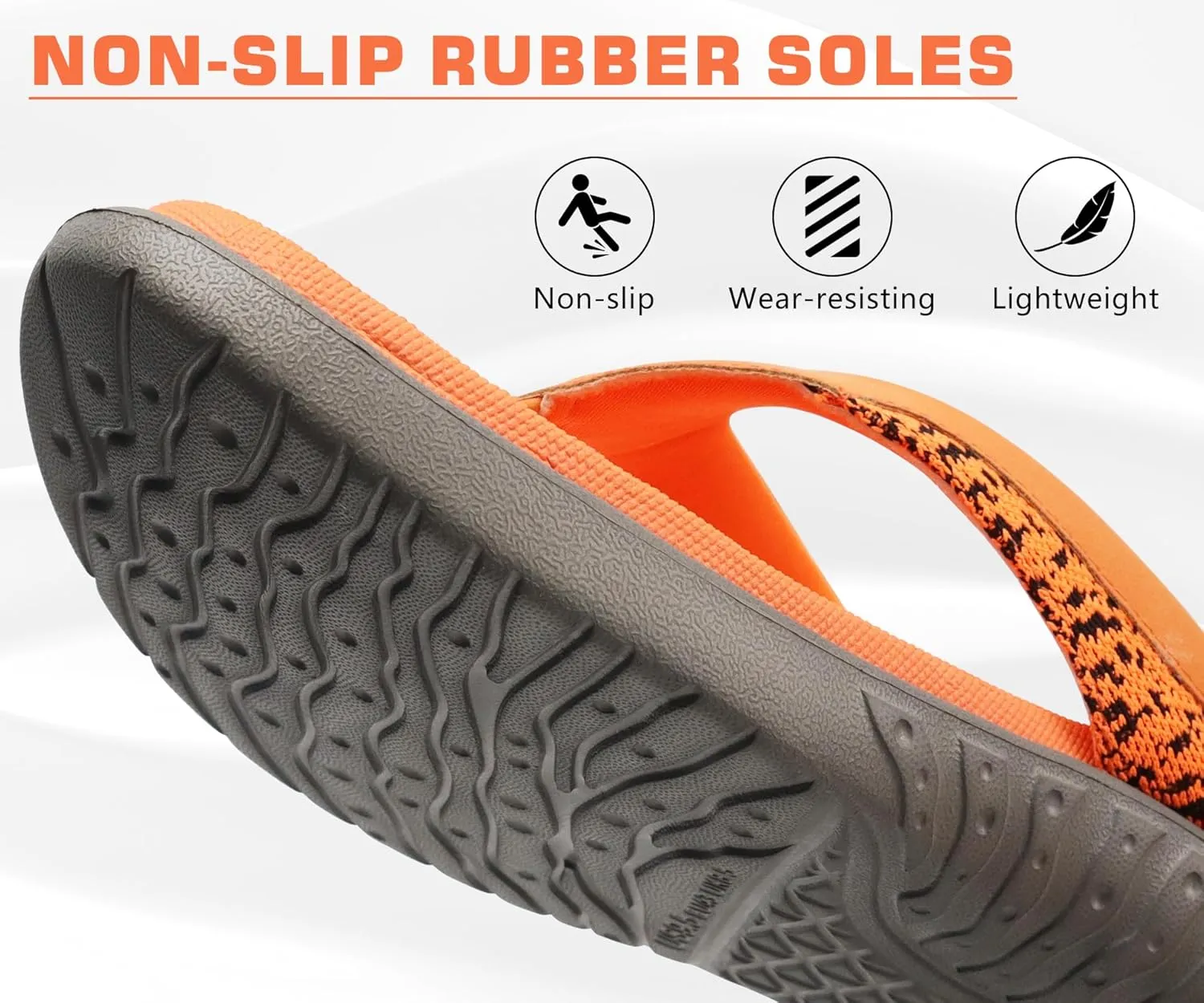 ONCAI Mens Flip Flop Open Toe Athletic Straps Orthotic Summer Plantar Fasciitis Sport Sandals with Soft Cushion Arch Support Size 7.5-15