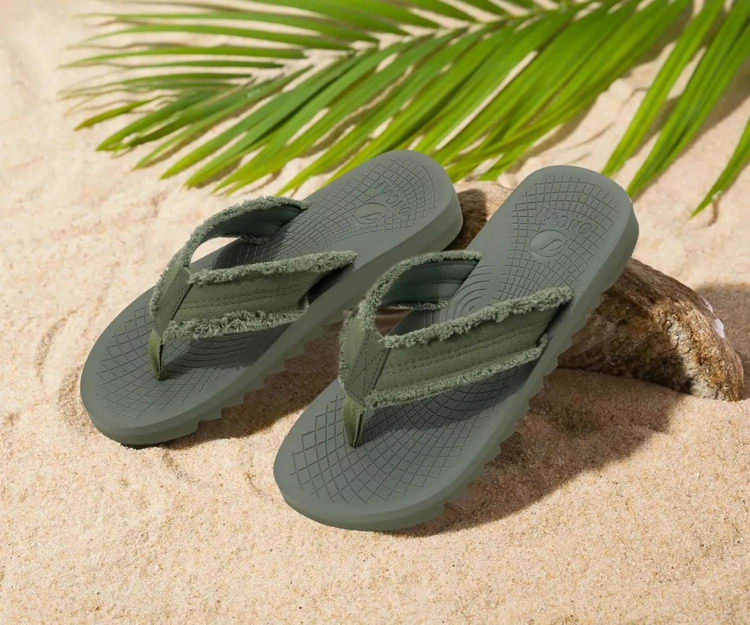 ONCAI Mens Flip Flops Summer Beach Walking Flip Flops Comfortable Soft Lightweight Recovery Cushion Slip On Sandals Size 7-15