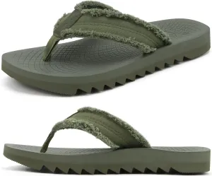 ONCAI Mens Flip Flops Summer Beach Walking Flip Flops Comfortable Soft Lightweight Recovery Cushion Slip On Sandals Size 7-15
