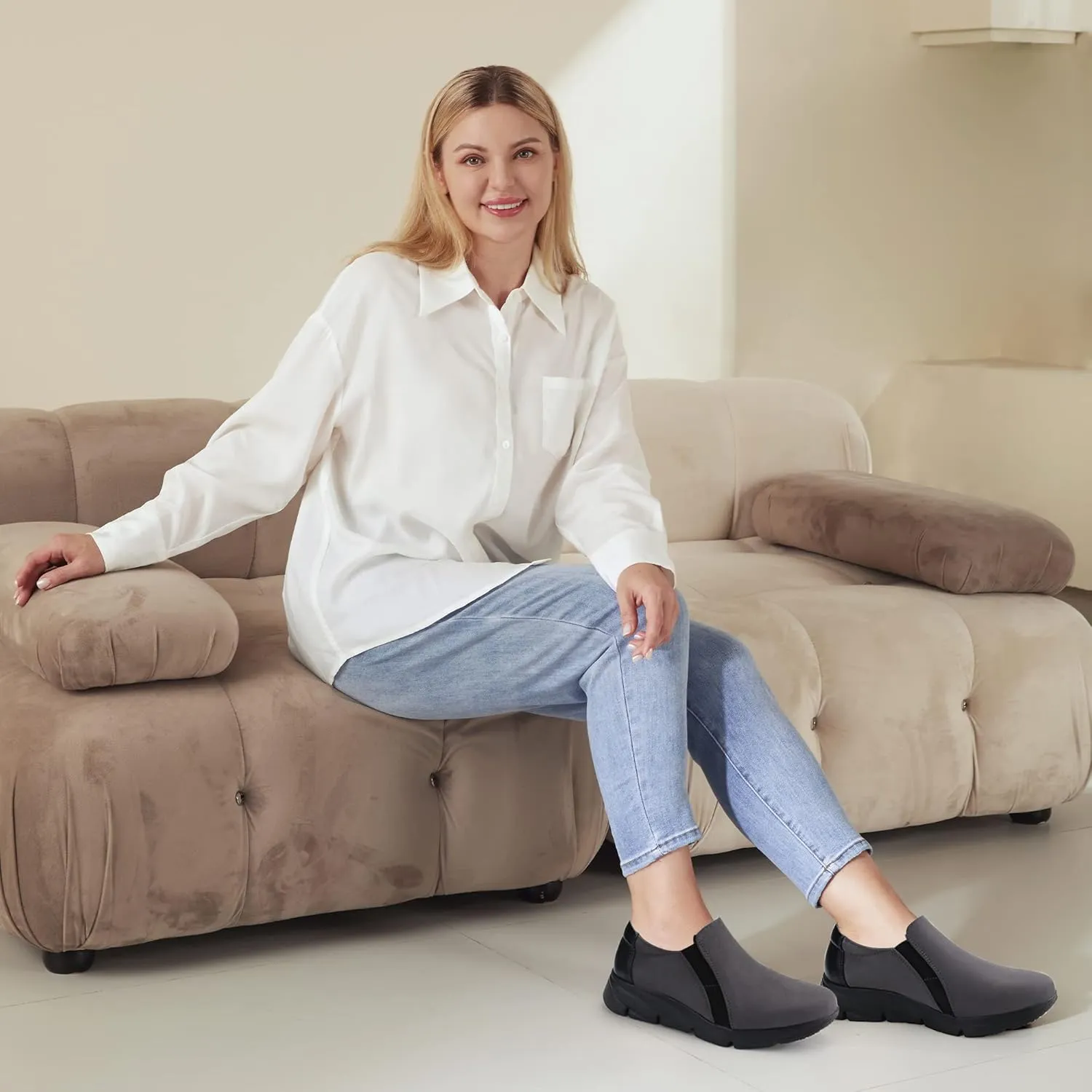 Ortho rest Women Comfortable Slip on Shoes Work Loafers Bunion Dress Shoes