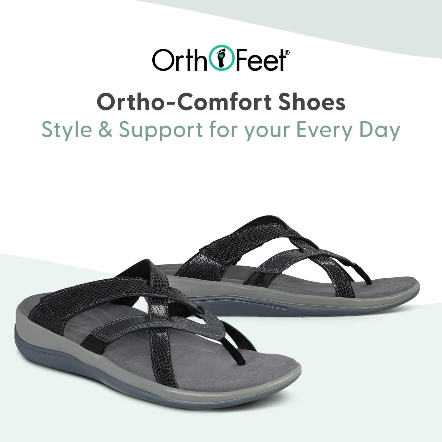 Orthofeet Women's Orthopedic Soft Microfiber Clio Sandals