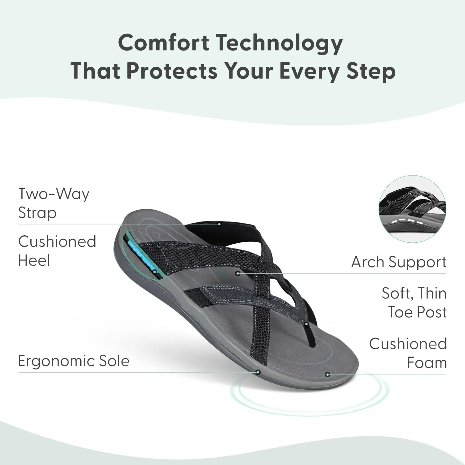 Orthofeet Women's Orthopedic Soft Microfiber Clio Sandals