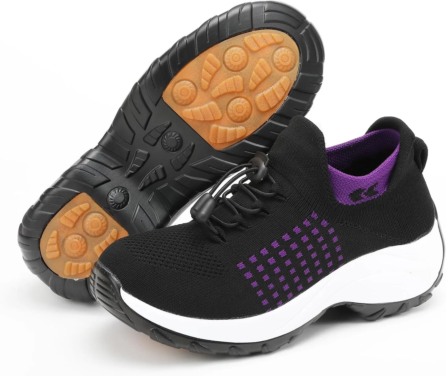 Orthopedic Shoes for Women Slip On Trainers Comfortwear Ortho Stretch Cushion Shoes Walking Shoe Modern Jazz Dance Sneakers Wedge Running Footwear Casual Platform Loafers Thick Bottom