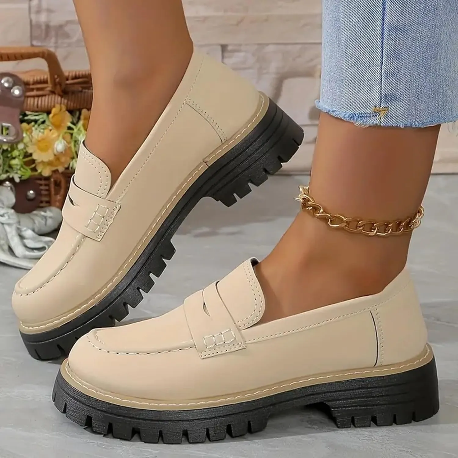 Orthoture-Orthopedic Platform Loafers, Comfort Orthopedic Shoes, Womens Round Toe Walking Shoe, Slip on Shoes
