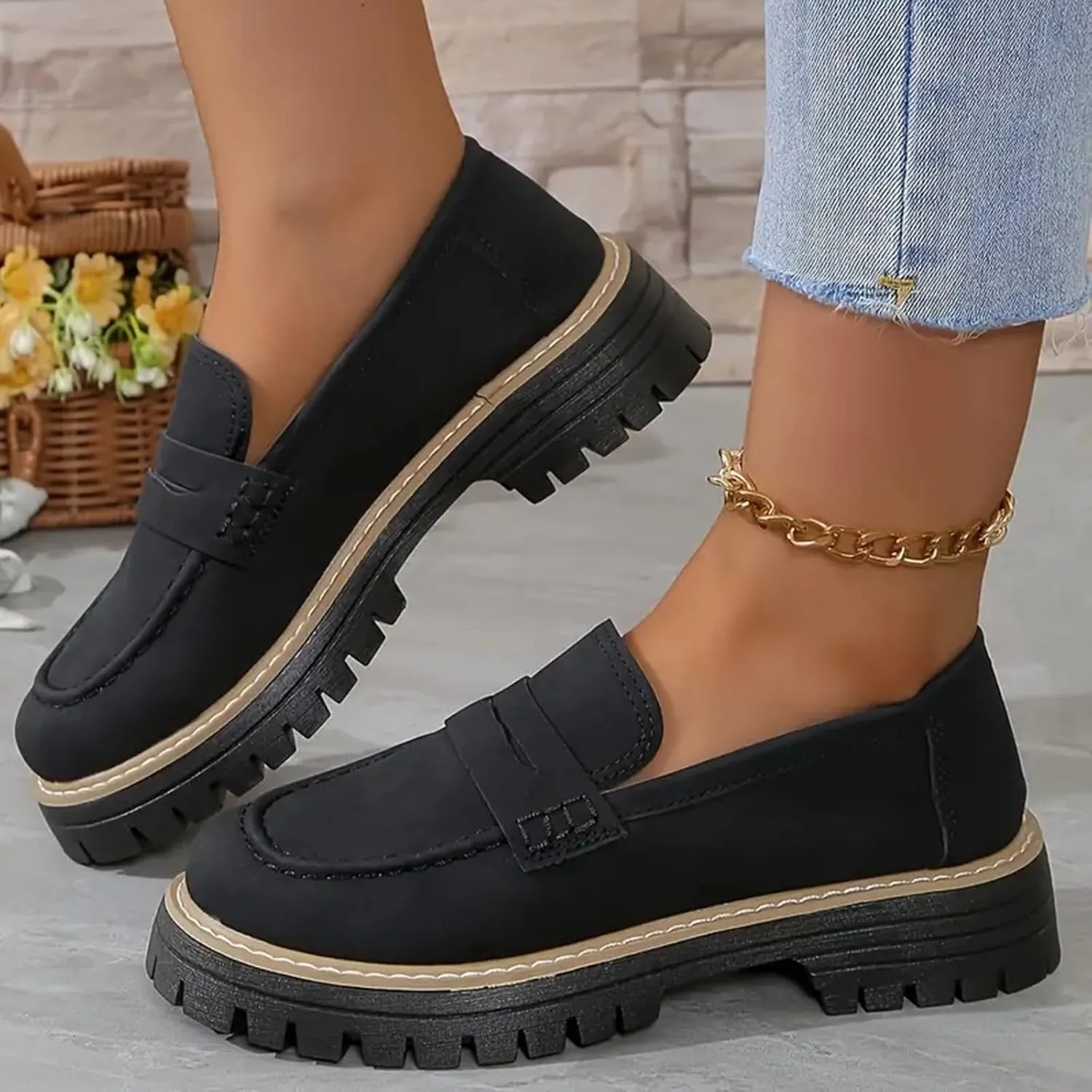 Orthoture-Orthopedic Platform Loafers,Wide Toe Lightweight Casual Comfort Shoes,Slip-On Suitable for All Foot Shapes