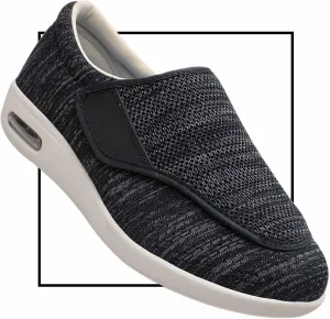 Outdoor Trainers Men Comfortable Loafers Men's Diabetic Elderly Shoes Large Size Plus Fertilizer Widening Shoes Adjustable Foot Swelling Shoes Non-Slip