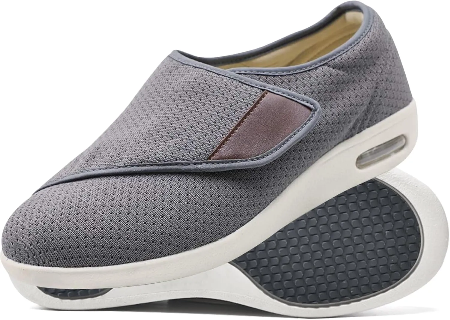 Outdoor Trainers Men Fashion Sneakers Comfortable Loafers with Adjustable Closure for Swollen Feet for Relief of Foot Pain and Neuropathy in The Elderly