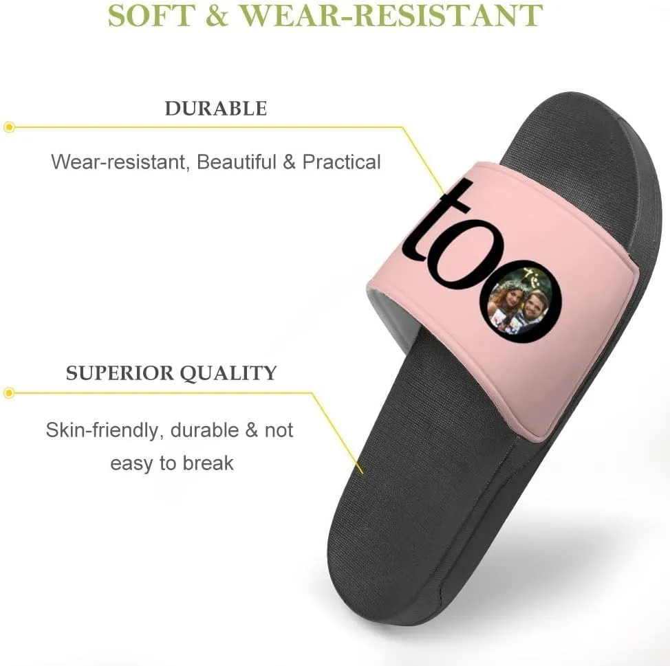Personalized Slippers Sandals Custom House Sandals with Photo Name Date Design, Customized Slip-On Flip Flops Casual Slides for Women Men, Quick Drying Shower Shoes for Couples Weddings Anniversary