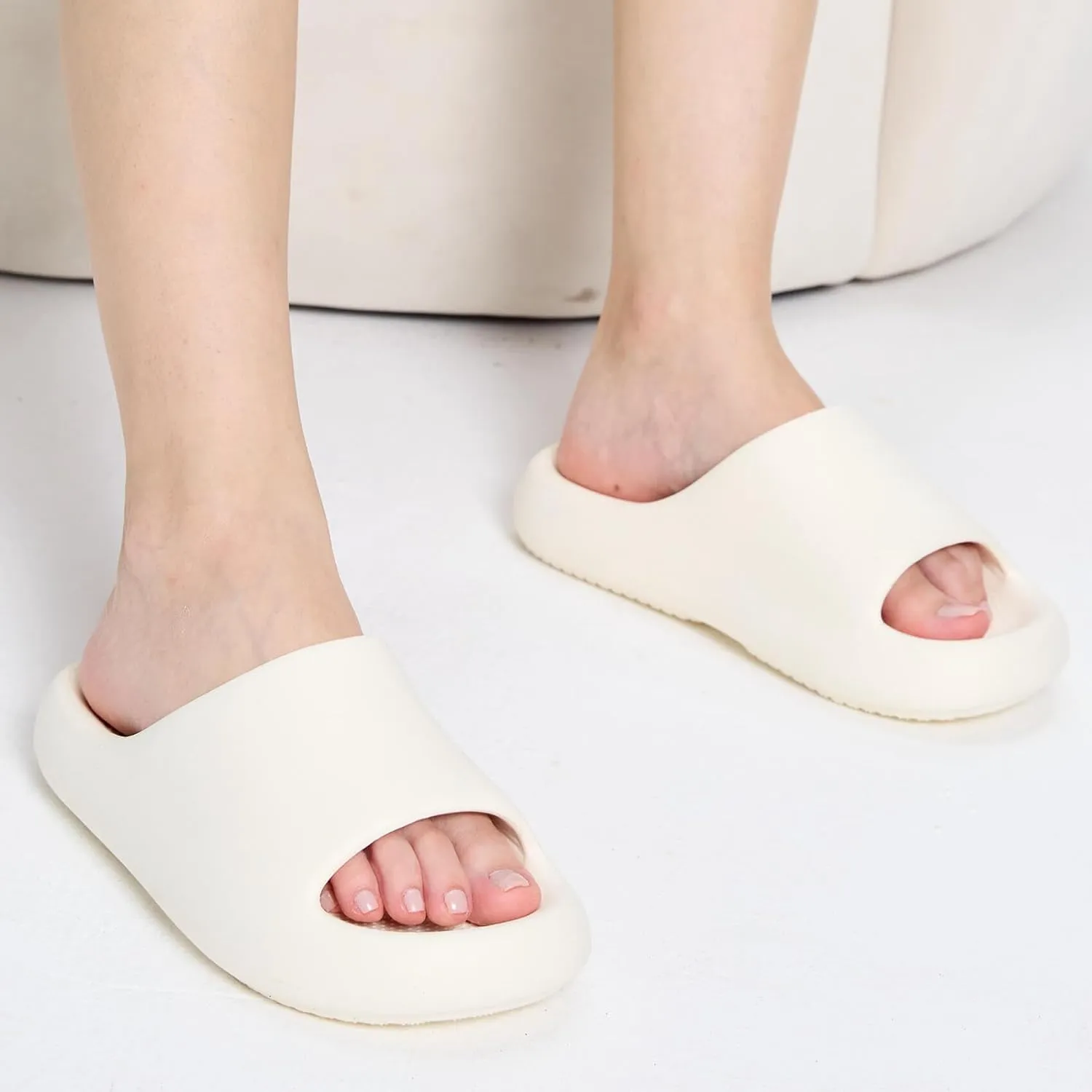 Pillow Slippers for Women and Men, Cloud Slides Shower Sandals House Shoes, Comfy and Cushioned Thick Sole