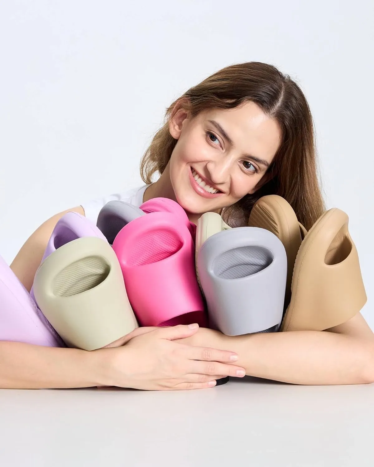 Pillow Slippers for Women and Men, Cloud Slides Shower Sandals House Shoes, Comfy and Cushioned Thick Sole