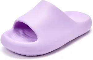 Pillow Slippers for Women and Men, Cloud Slides Shower Sandals House Shoes, Comfy and Cushioned Thick Sole