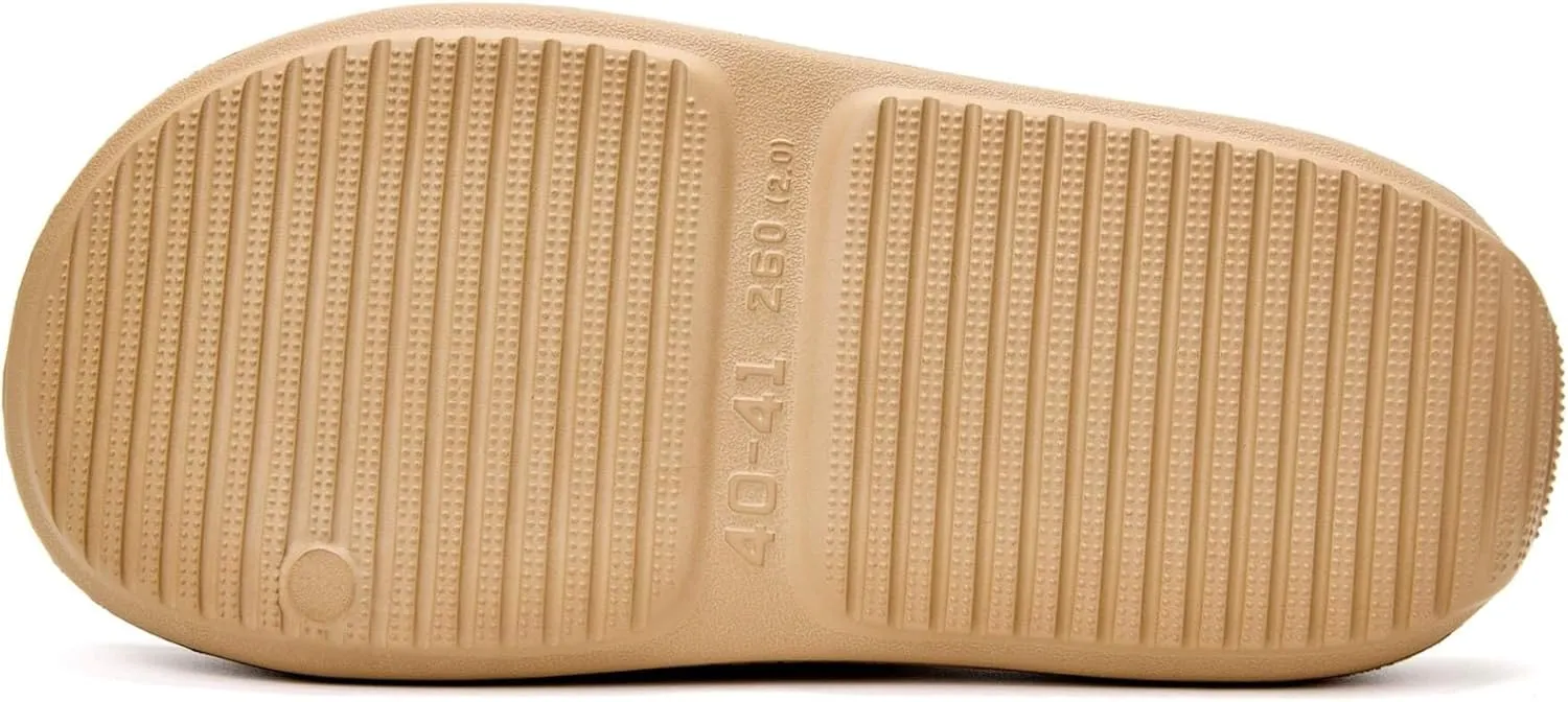 Pillow Slippers for Women and Men, Cloud Slides Shower Sandals House Shoes, Comfy and Cushioned Thick Sole