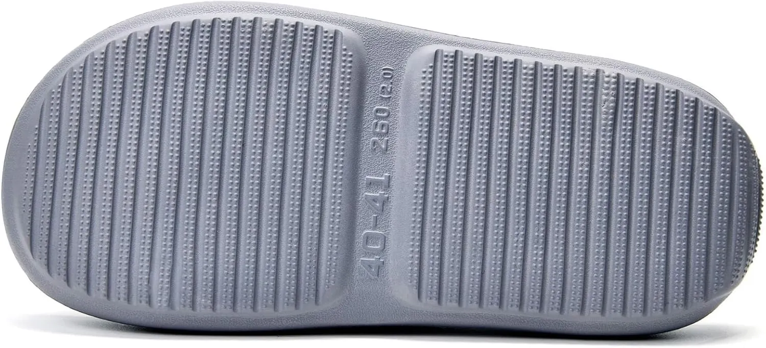 Pillow Slippers for Women and Men, Cloud Slides Shower Sandals House Shoes, Comfy and Cushioned Thick Sole