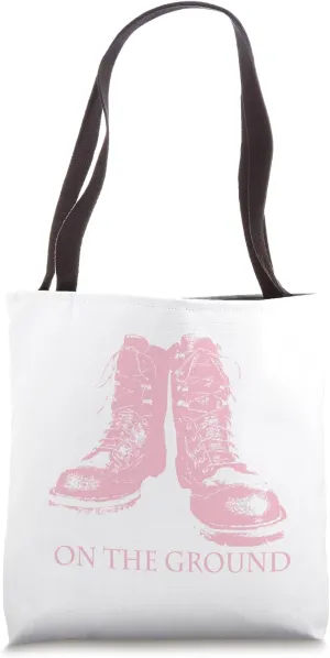Pink Combat Boots on the Ground Tote Bag