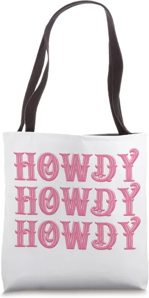 Pink Howdy Rodeo Western Country Southern Cowgirl Tote Bag