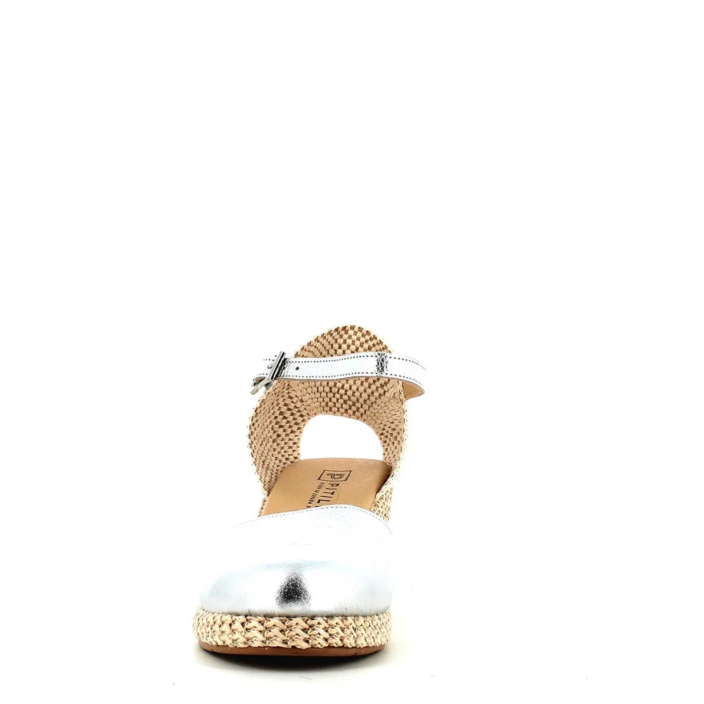 Pitillos Wedge Espadrille Plata