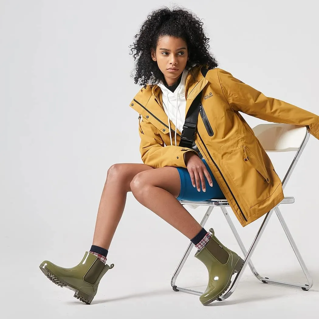 planone Short Rain Boots Women Fashion Waterproof Chelsea Boots for Women Light Outdoor Garden Shoes Ankle Muck Boots for Ladies Non Slip Work Shoes Rubber Boots with Premium Comfort Insole