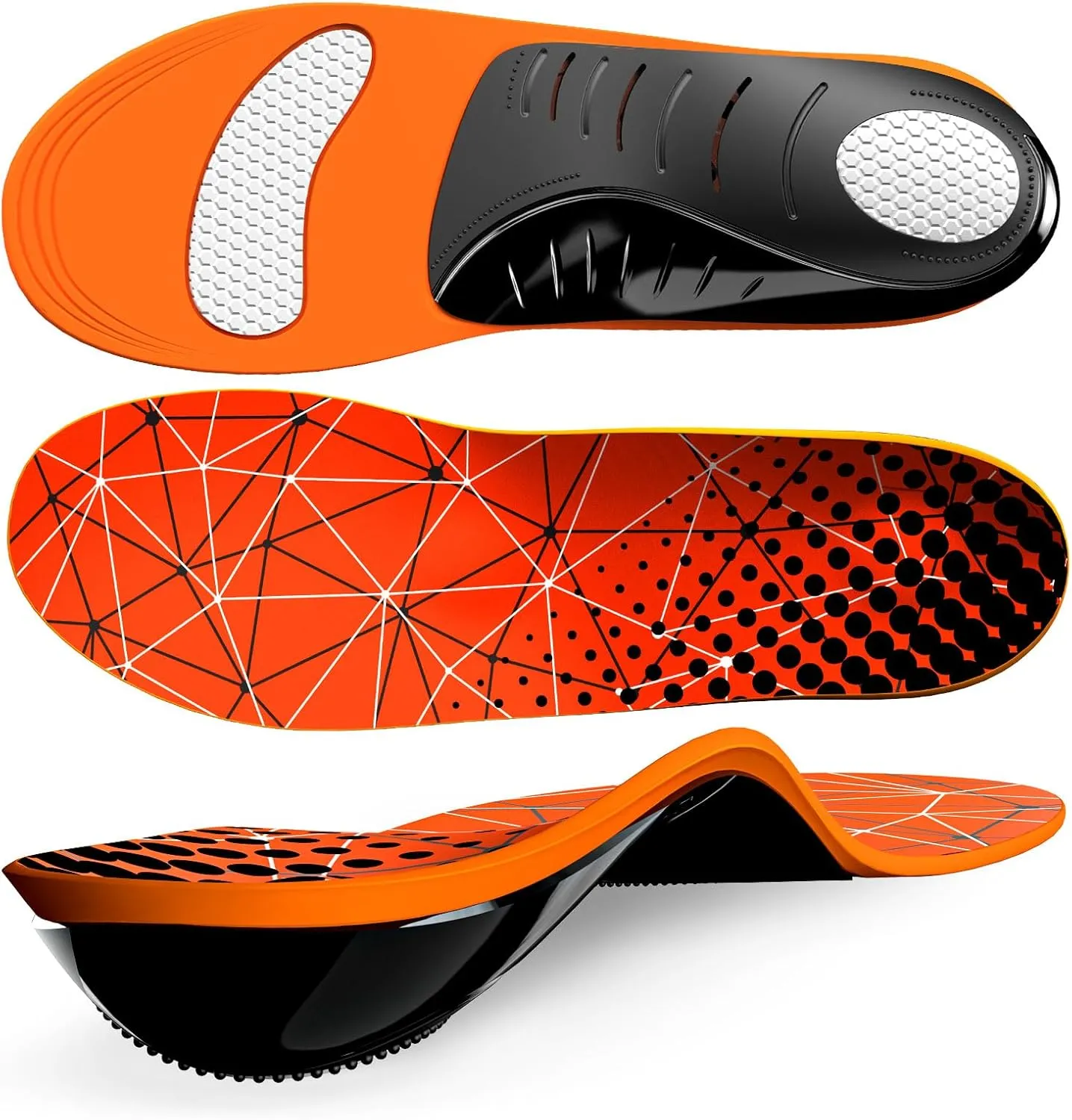 Plantar Fasciitis Arch Support Insoles - Welnove Heavy Duty High Arch Inserts Standing All Day, Fatigue Reduce - Orthotic Cushions for Foot Pain, Flat Feet, Heel Spurs, Man & Women, Fit Most Shoes (M)