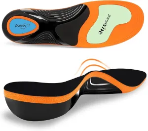 Plantar Fasciitis Orthotic Insoles, High Arch Support Shoe Inserts for 220  lbs | Pain Relief Flat Feet & Shock Absorbing Work Boot | Men/Women All-Day Standing Comfort - L