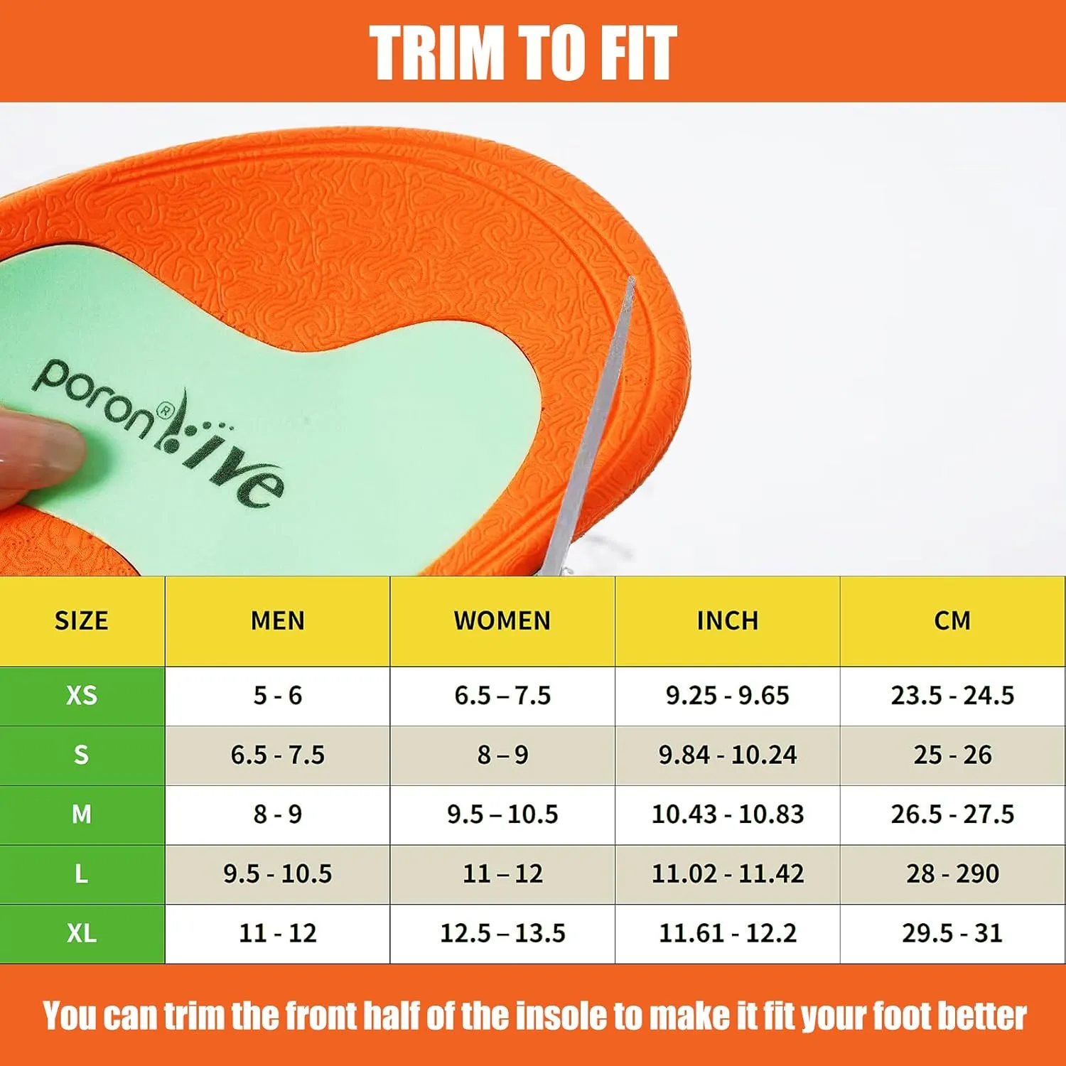 Plantar Fasciitis Orthotic Insoles, High Arch Support Shoe Inserts for 220  lbs | Pain Relief Flat Feet & Shock Absorbing Work Boot | Men/Women All-Day Standing Comfort - L