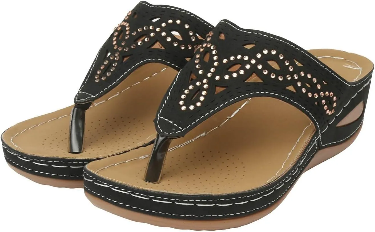 Platform Flip Flops for Women,Orthopedic Sandals for Women Arch Support Walking Sandals Women Dressy Comfortable Slip-On Slippers Summer Casual Slide Wedges Ladies Lightweight Beach Thong Sandals