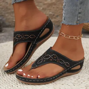 Platform Flip Flops for Women,Orthopedic Sandals for Women Arch Support Walking Sandals Women Dressy Comfortable Slip-On Slippers Summer Casual Slide Wedges Ladies Lightweight Beach Thong Sandals