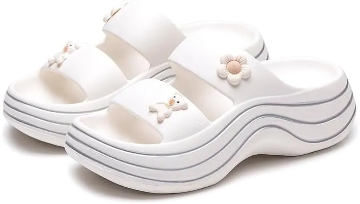 Platform Sandals for Women Summer Cozy Thick Sole Non Slip Shower Slides Beach Sandals Lightweight Home Cloud Slides