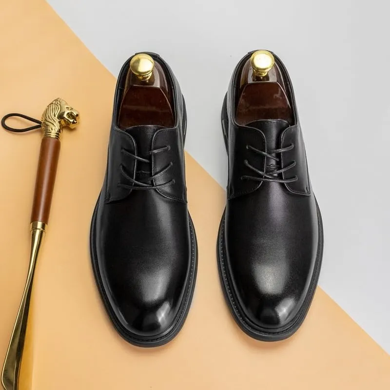 Plus Size Man Dress Shoes, Formal Black Leather Shoes for Men Lace Up Oxfords for Male Wedding Party Office Business Casual Shoe Men