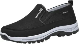 Plus Size Men's Knit Breathable Loafer Shoes, Comfy Non Slip Solid Slip On Sneakers for Men's Outdoor Activities