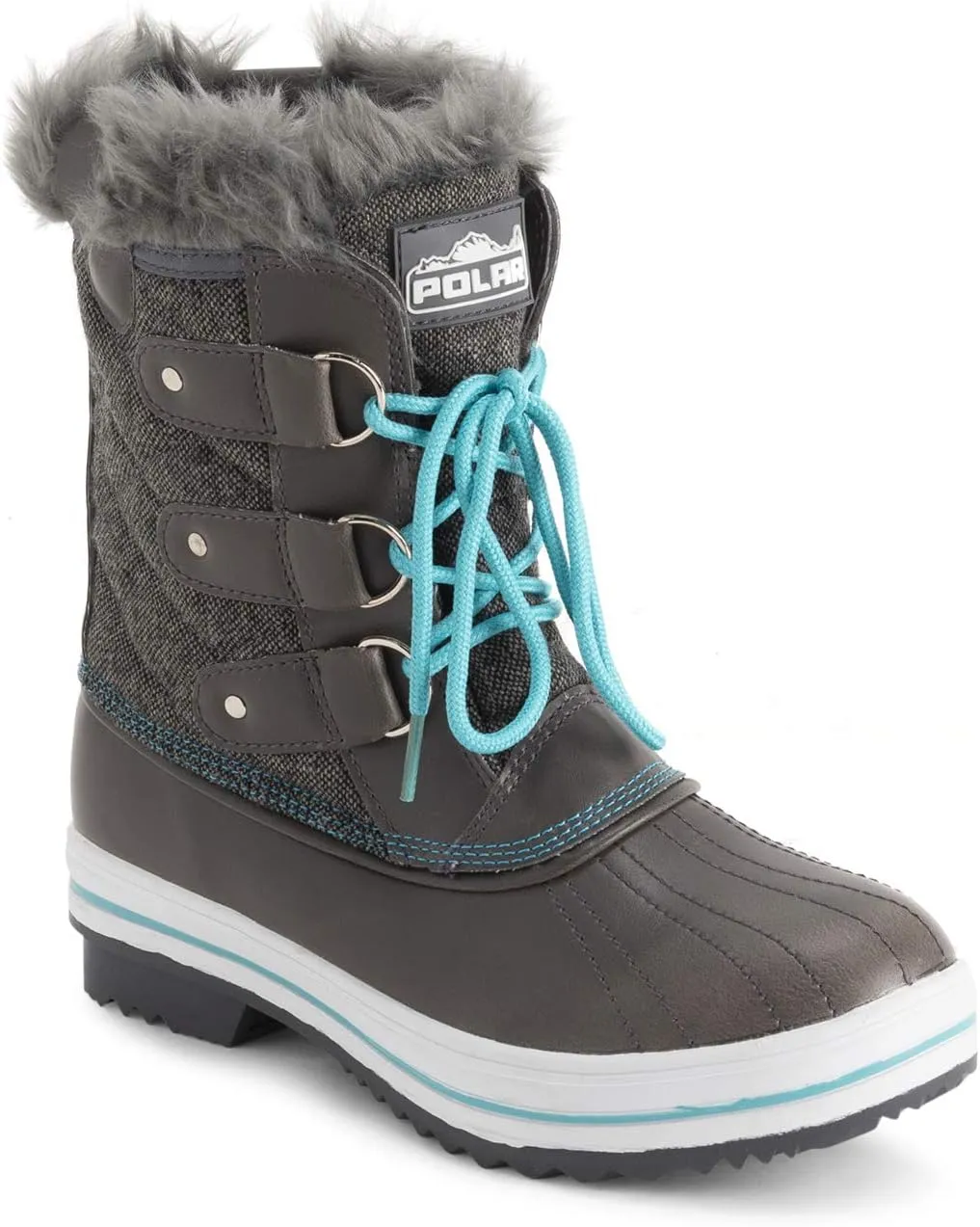 Polar Products Womens Snow Boot Quilted Short Winter Snow Rain Warm Waterproof Boots