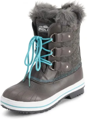 Polar Products Womens Snow Boot Quilted Short Winter Snow Rain Warm Waterproof Boots