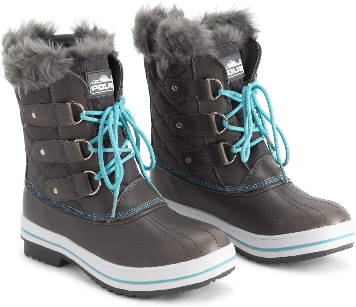 Polar Products Womens Snow Boot Quilted Short Winter Snow Rain Warm Waterproof Boots