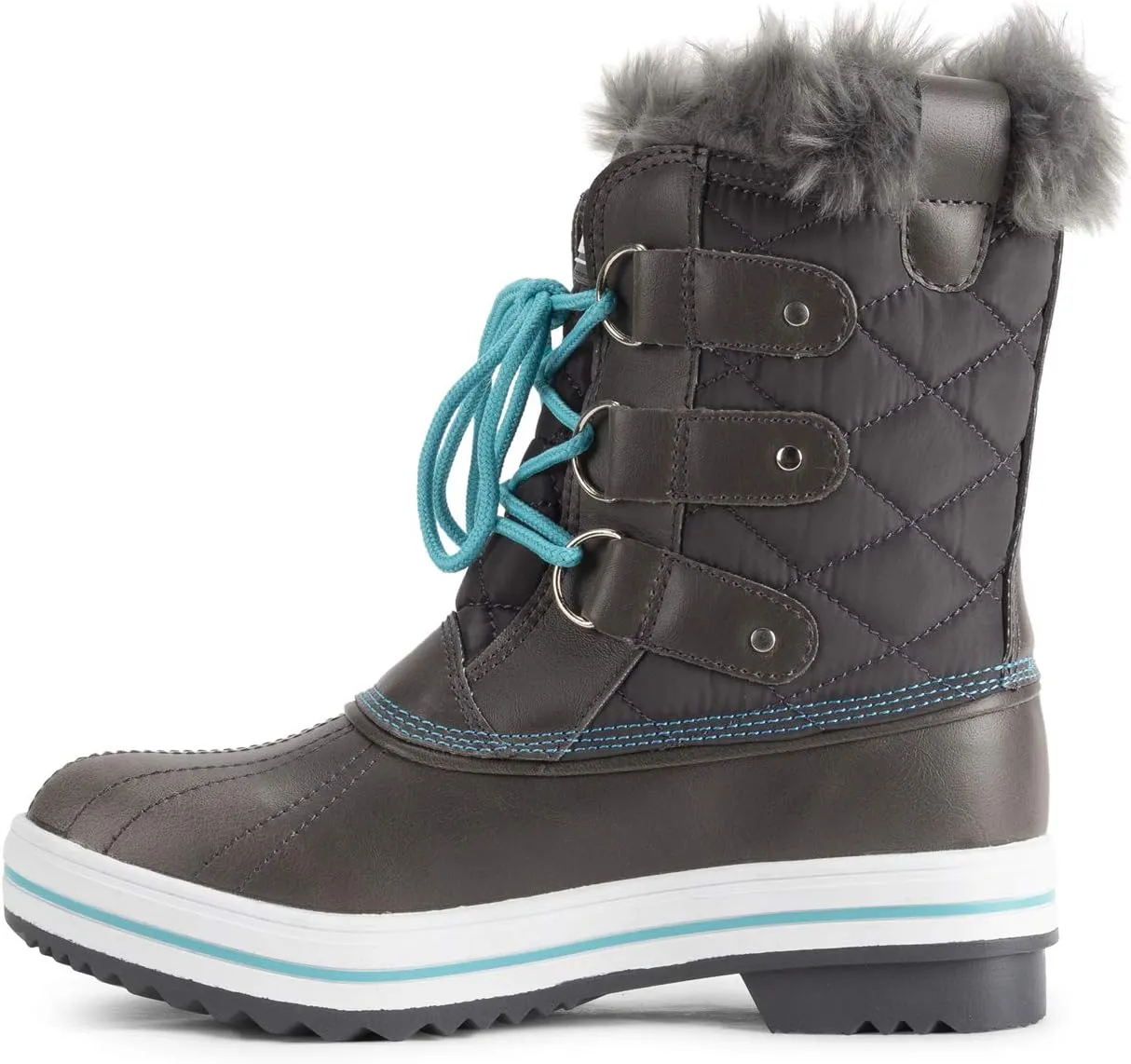 Polar Products Womens Snow Boot Quilted Short Winter Snow Rain Warm Waterproof Boots
