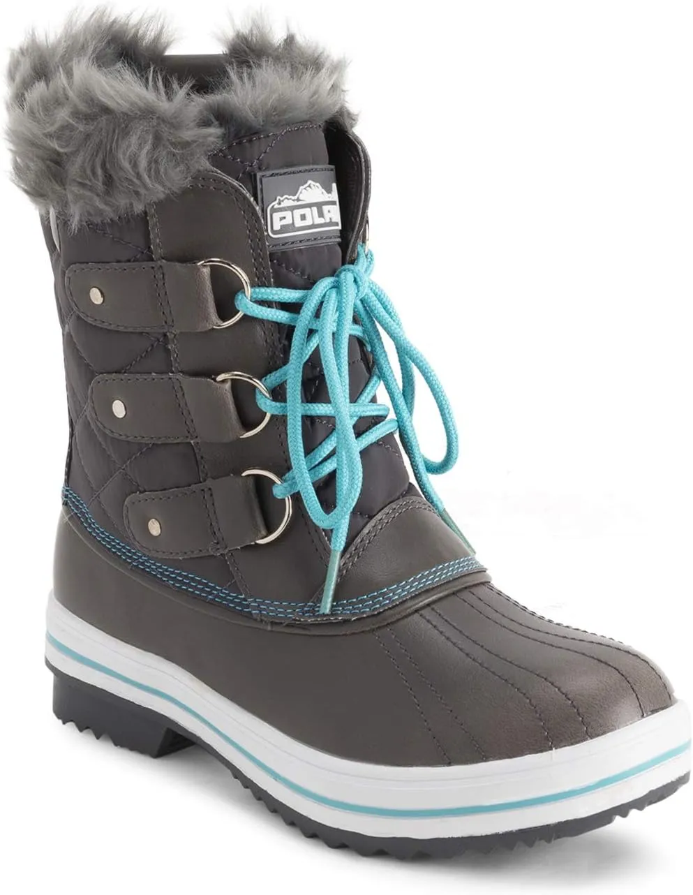 Polar Products Womens Snow Boot Quilted Short Winter Snow Rain Warm Waterproof Boots