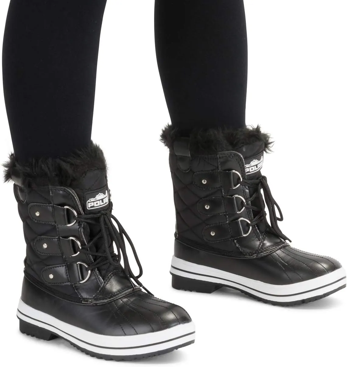 Polar Products Womens Snow Boot Quilted Short Winter Snow Rain Warm Waterproof Boots