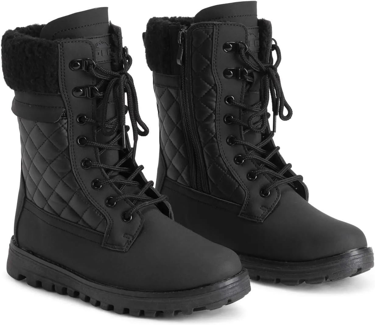 POLAR Womens Memory Foam Outside Pocket Inside Zip Thermal Waterproof Deep Tread Rubber Sole Snow Boots