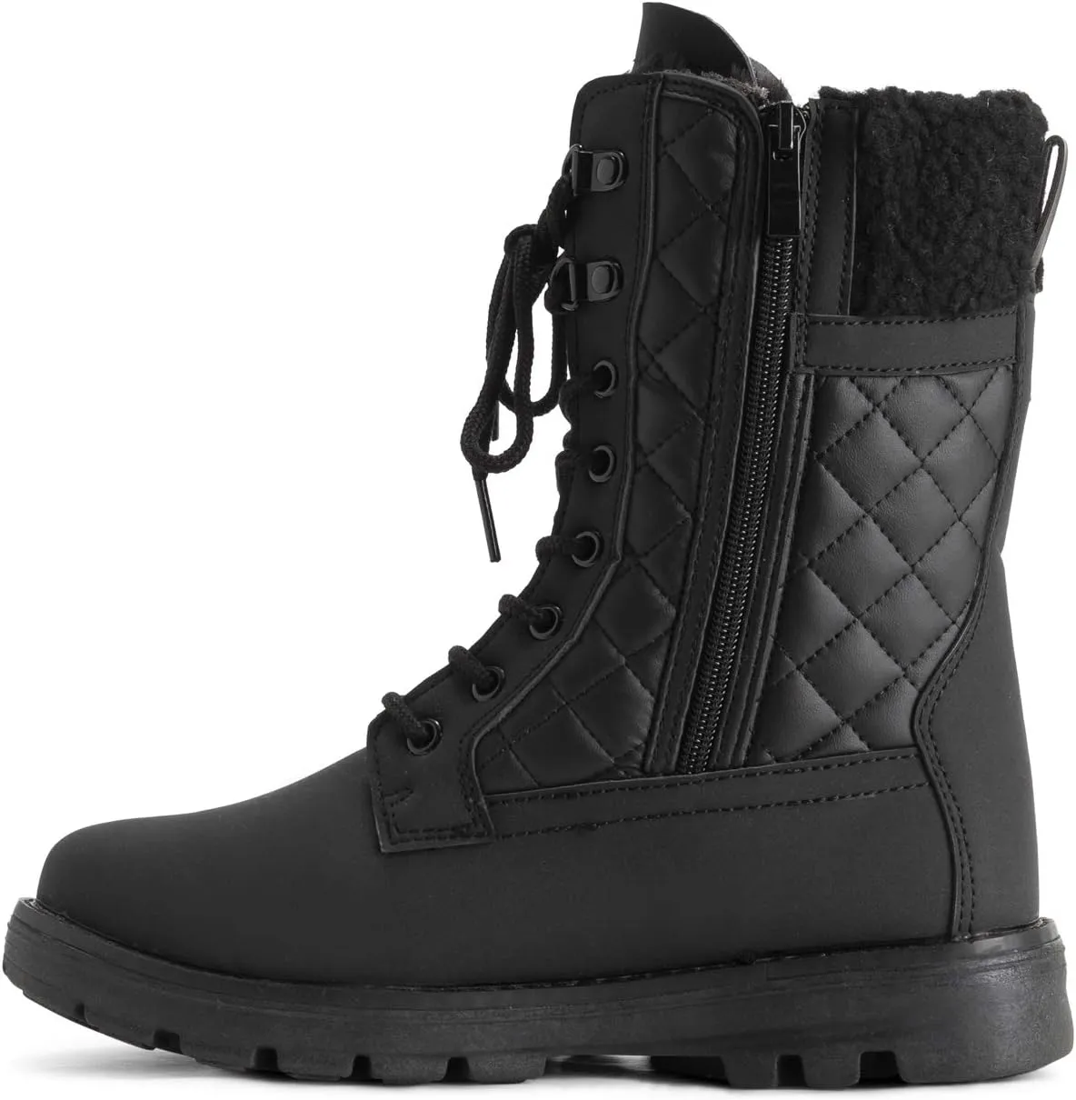 POLAR Womens Memory Foam Outside Pocket Inside Zip Thermal Waterproof Deep Tread Rubber Sole Snow Boots