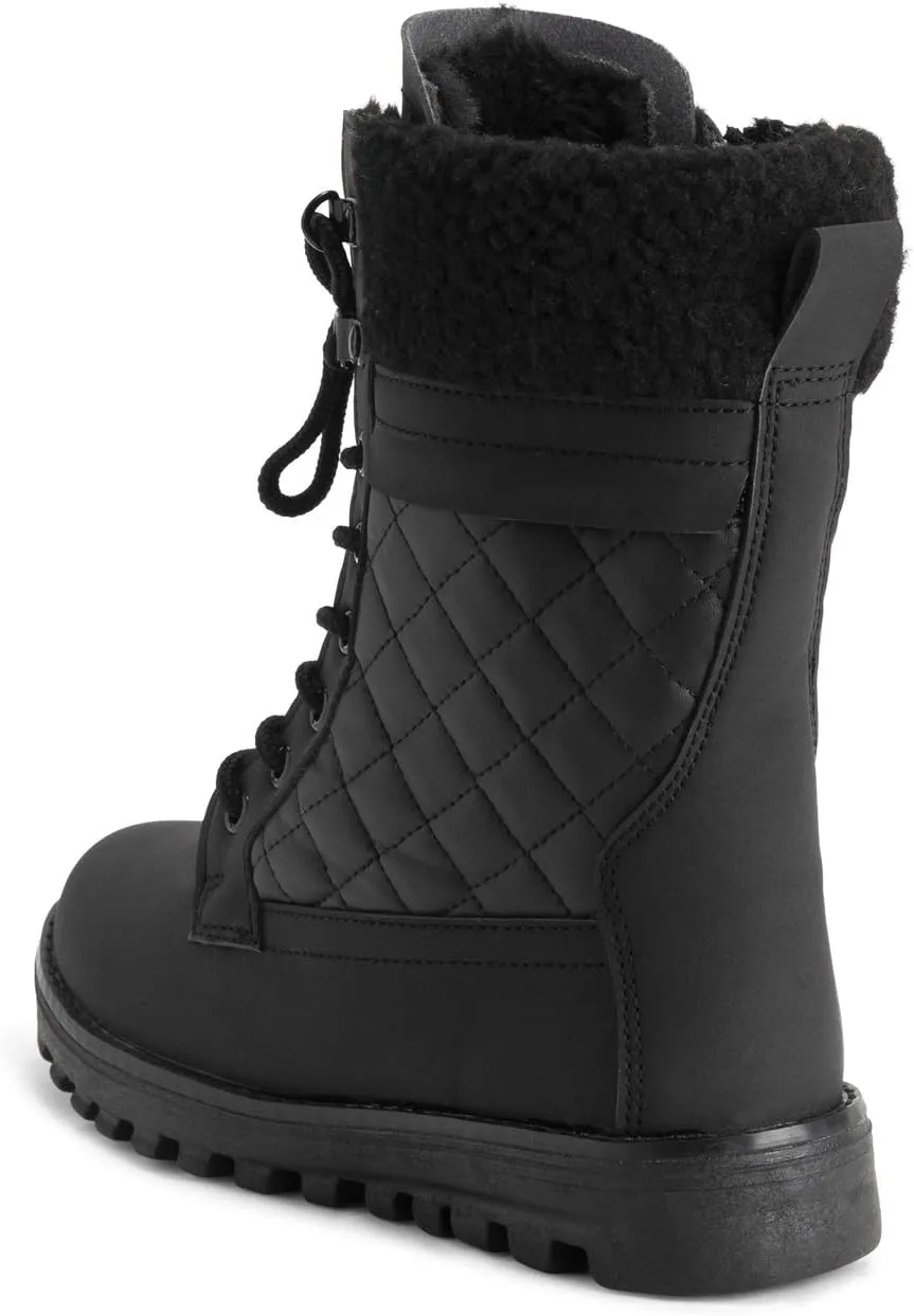 POLAR Womens Memory Foam Outside Pocket Inside Zip Thermal Waterproof Deep Tread Rubber Sole Snow Boots