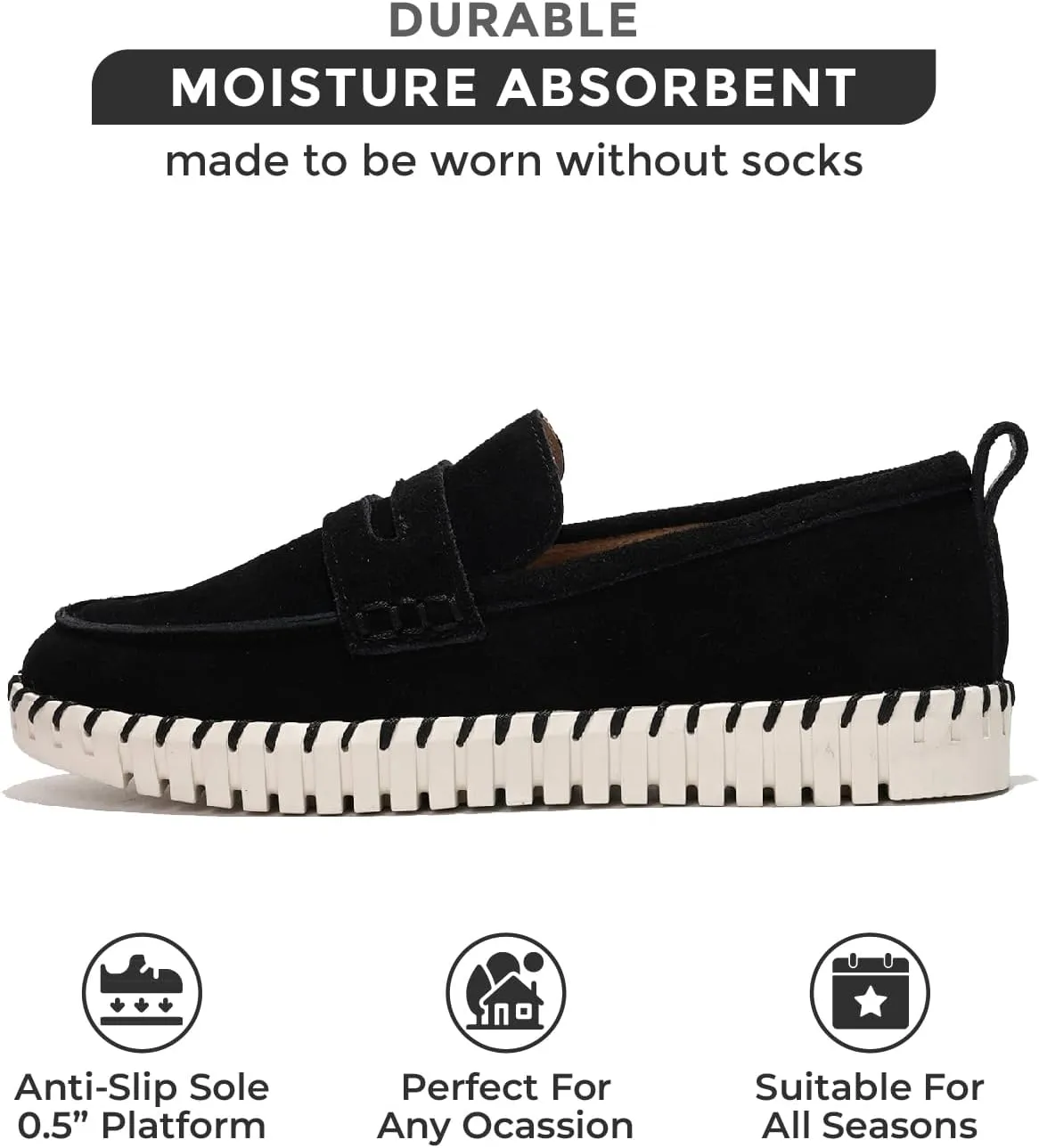 Project Cloud Genuine Leather Loafers for Women - Memory Foam Womens Shoes - Non Slip Spring Loafers Flexible Sole - Fashion Shoes for Women 2025 (Filide)