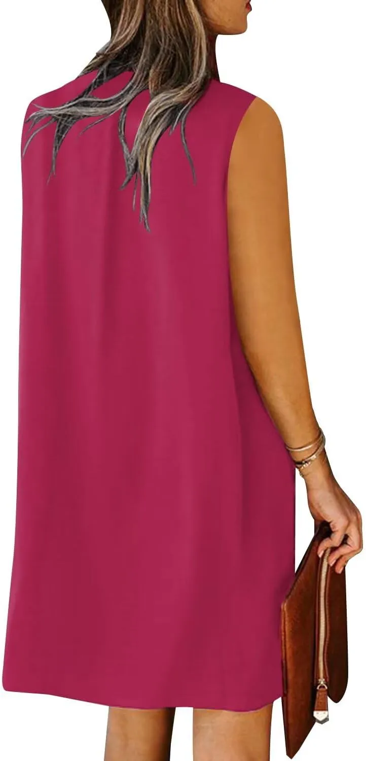 QACOHU 2025 Summer Dresses for Women Sleeveless Beach Floral Tshirt Sundress Casual Tank Dress S-2XL